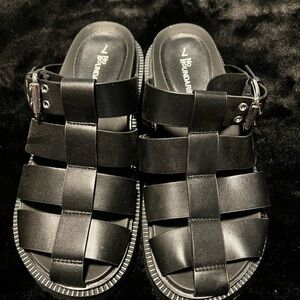 No Boundaries Black Buckle Sandals